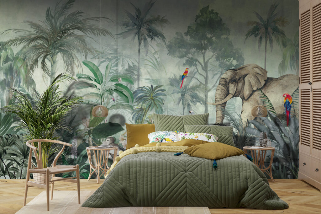 Papier Peint Panoramique Jungle Tropical Mambo Deco Papiers Peints